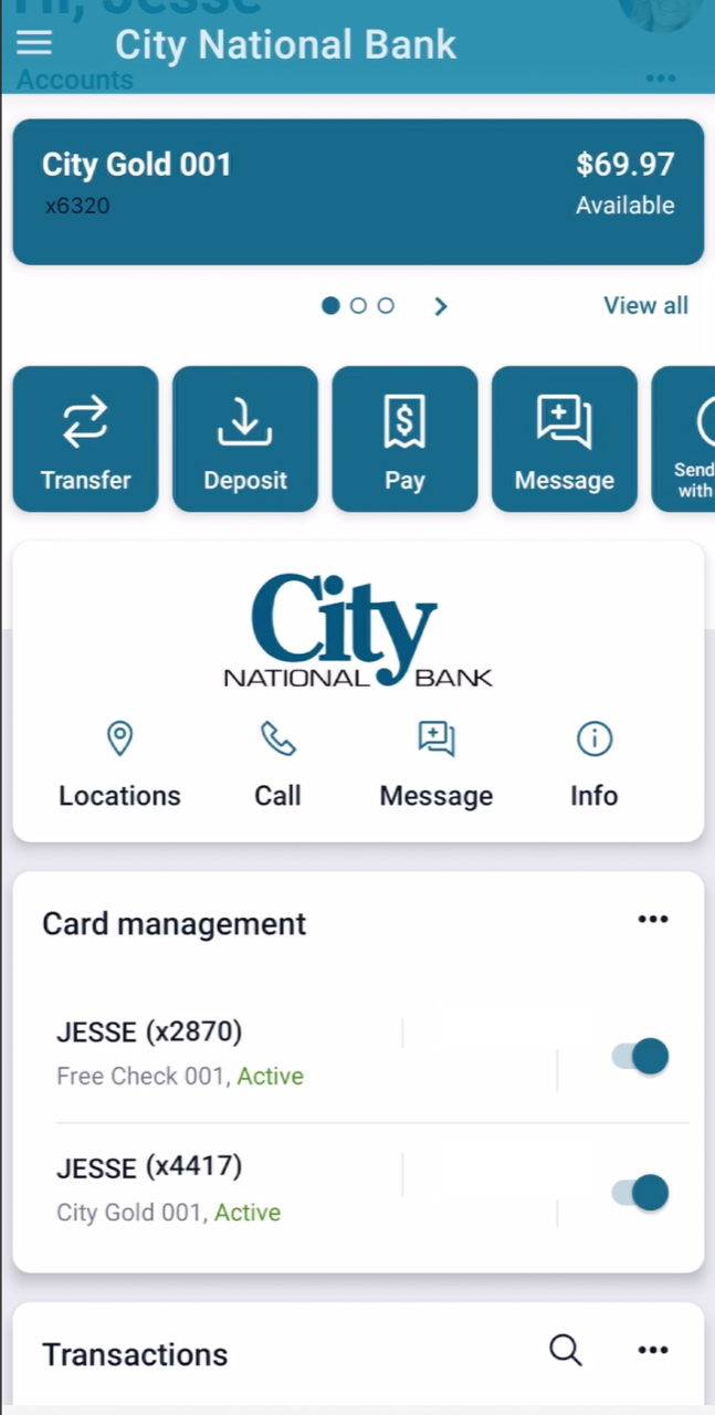 Card Management: Screenshot 3